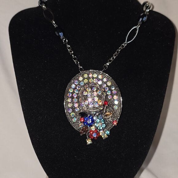 Austrian Crystal Necklace! SPRINGTIME HAT 17.5' Drop,NWOT! - Picture 1 of 12